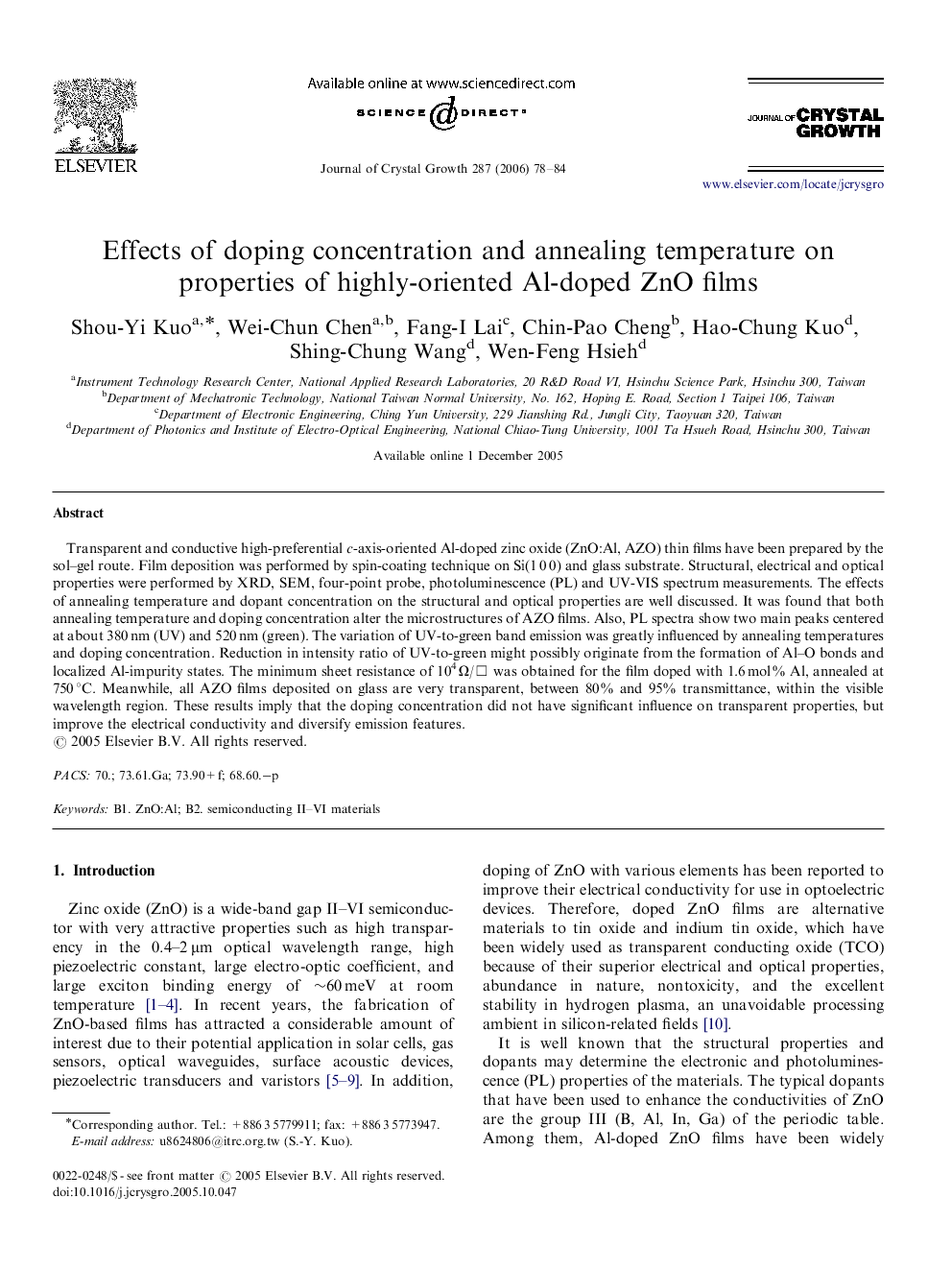 Effects of doping concentration and annealing temperature on properties of highly-oriented Al-doped ZnO films