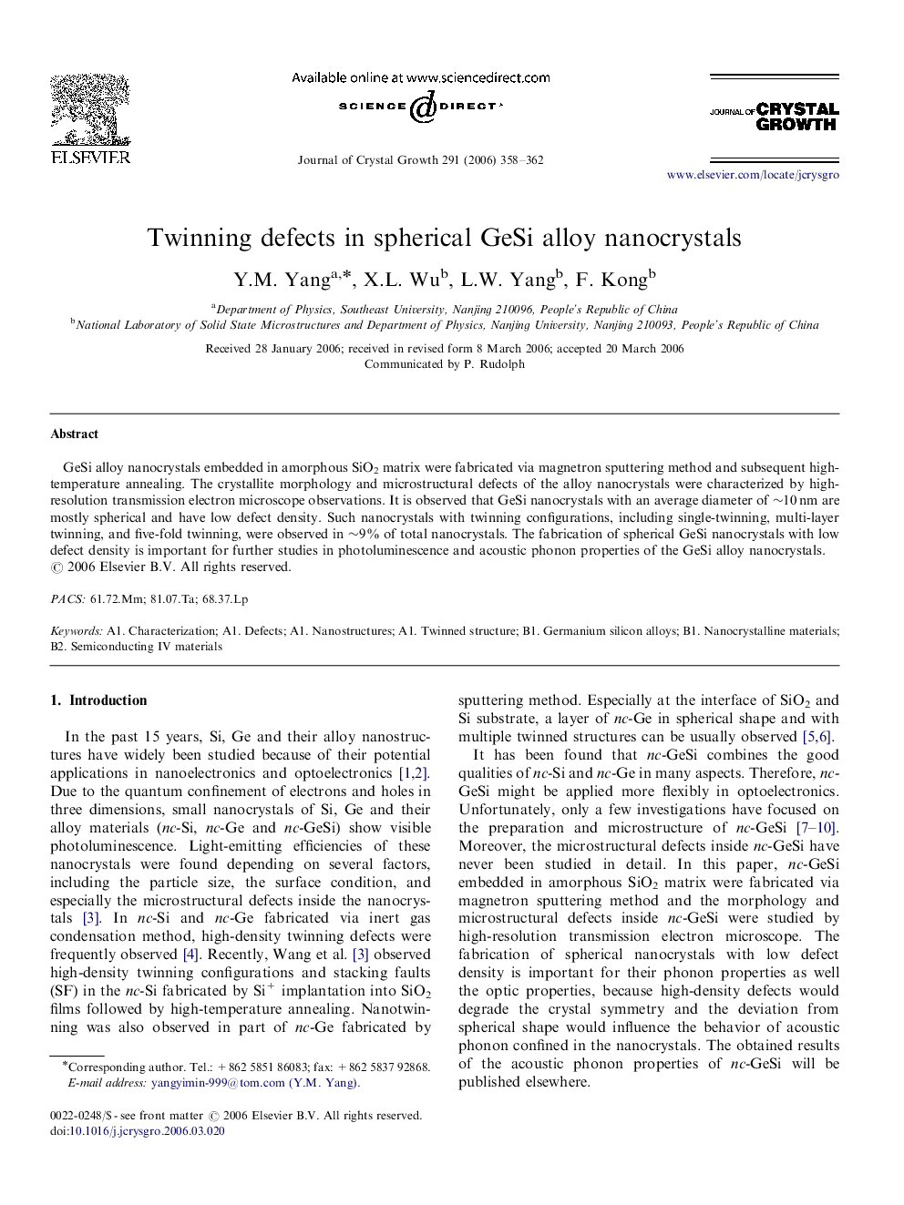 Twinning defects in spherical GeSi alloy nanocrystals