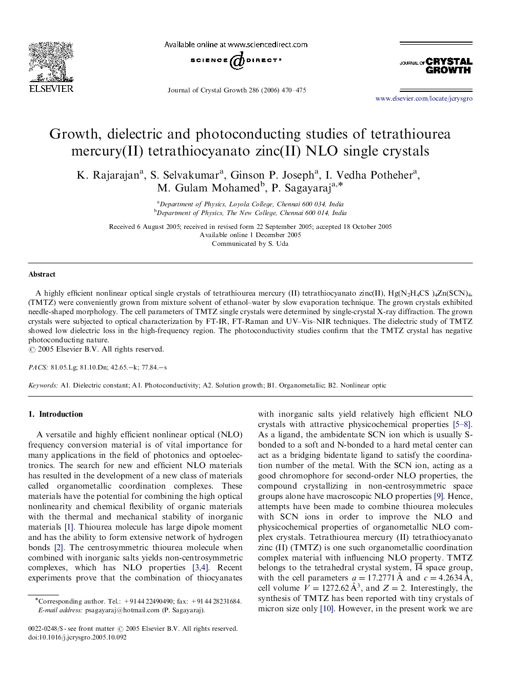 Growth, dielectric and photoconducting studies of tetrathiourea mercury(II) tetrathiocyanato zinc(II) NLO single crystals