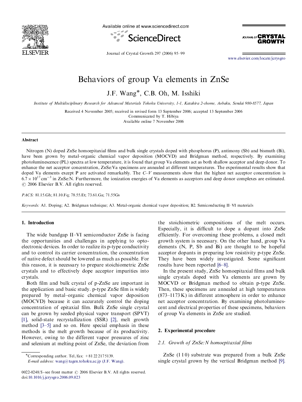 Behaviors of group Va elements in ZnSe