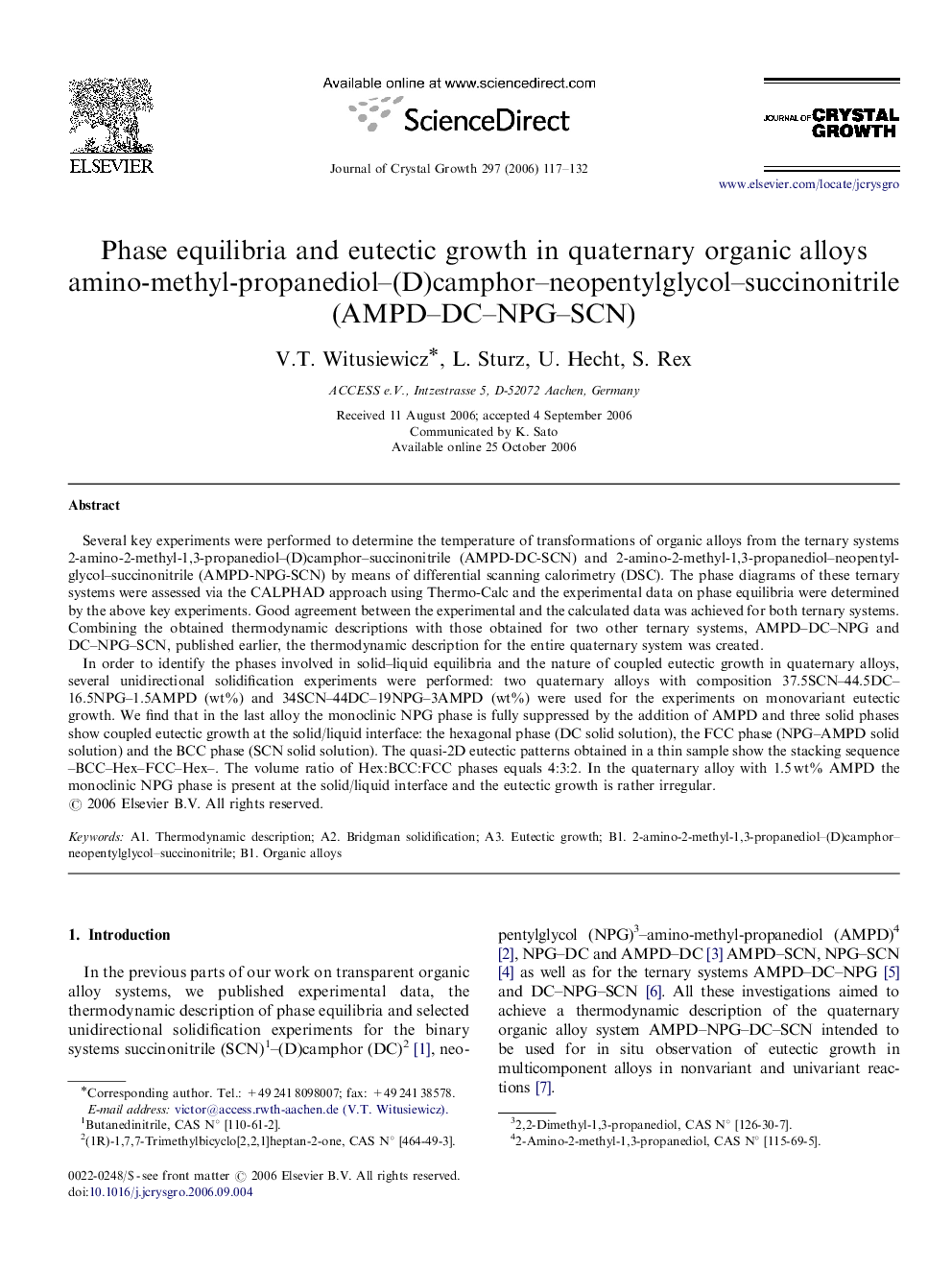 Phase equilibria and eutectic growth in quaternary organic alloys amino-methyl-propanediol-(D)camphor-neopentylglycol-succinonitrile (AMPD-DC-NPG-SCN)