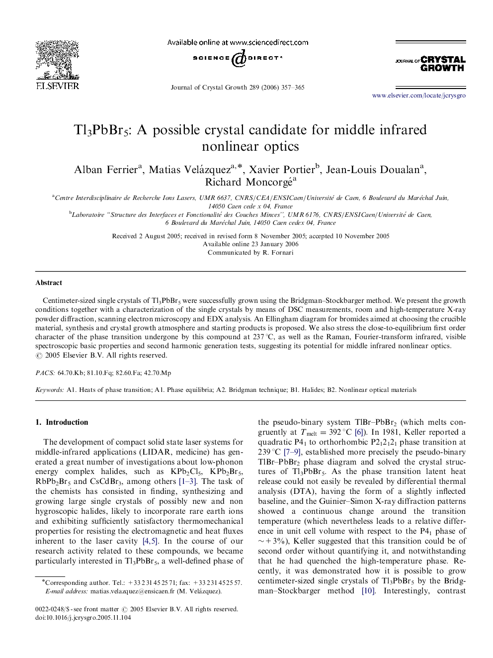 Tl3PbBr5: A possible crystal candidate for middle infrared nonlinear optics