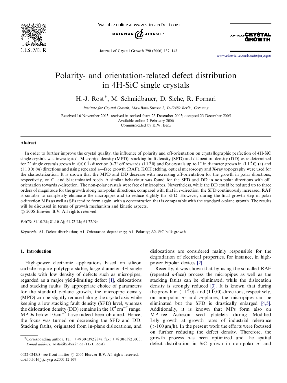 Polarity- and orientation-related defect distribution in 4H-SiC single crystals