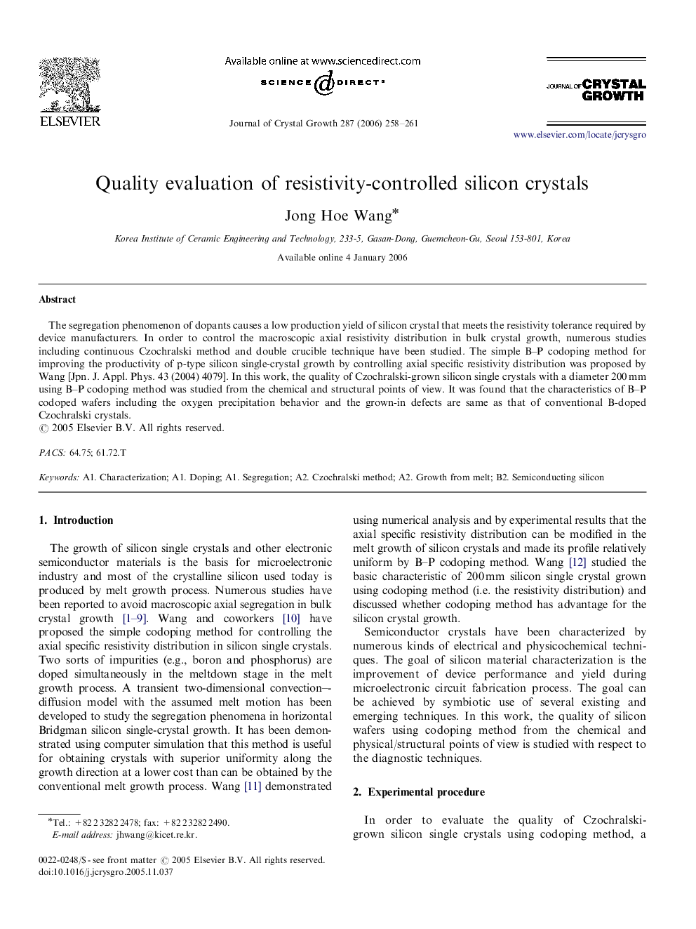 Quality evaluation of resistivity-controlled silicon crystals