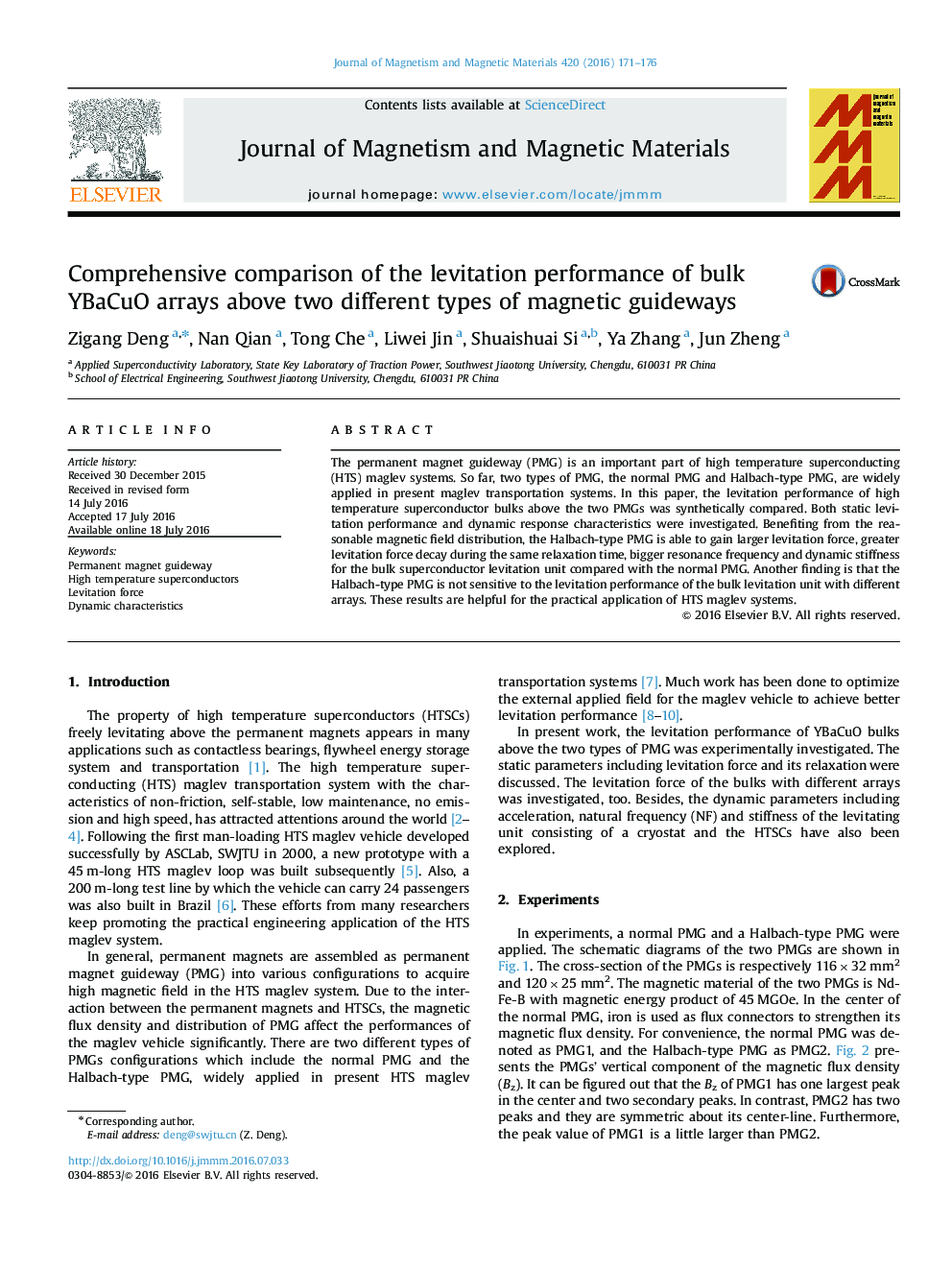 Comprehensive comparison of the levitation performance of bulk YBaCuO arrays above two different types of magnetic guideways