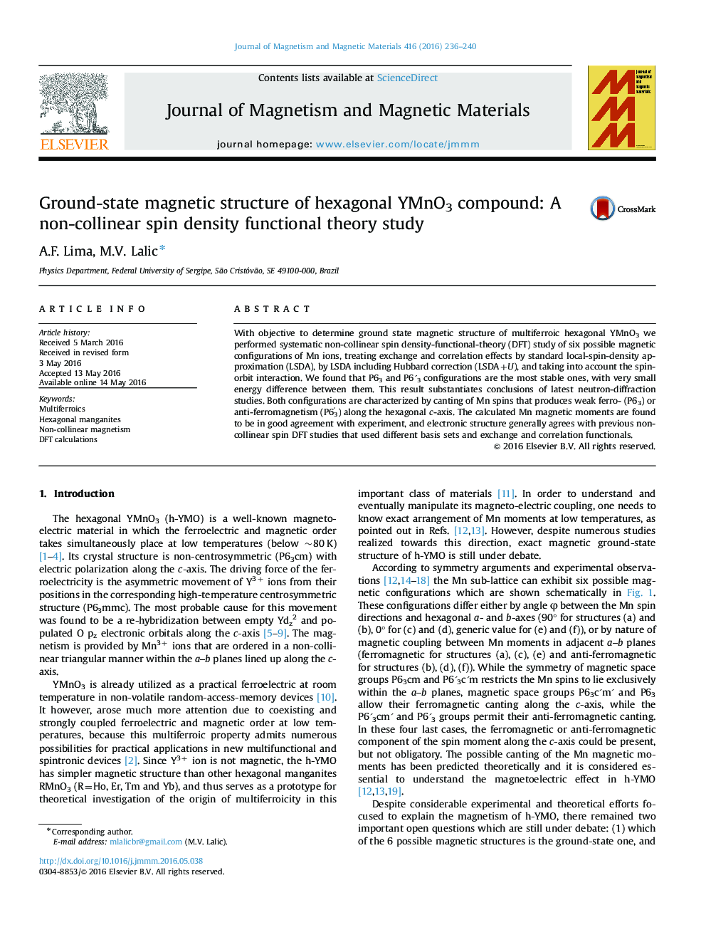 Ground-state magnetic structure of hexagonal YMnO3 compound: A non-collinear spin density functional theory study