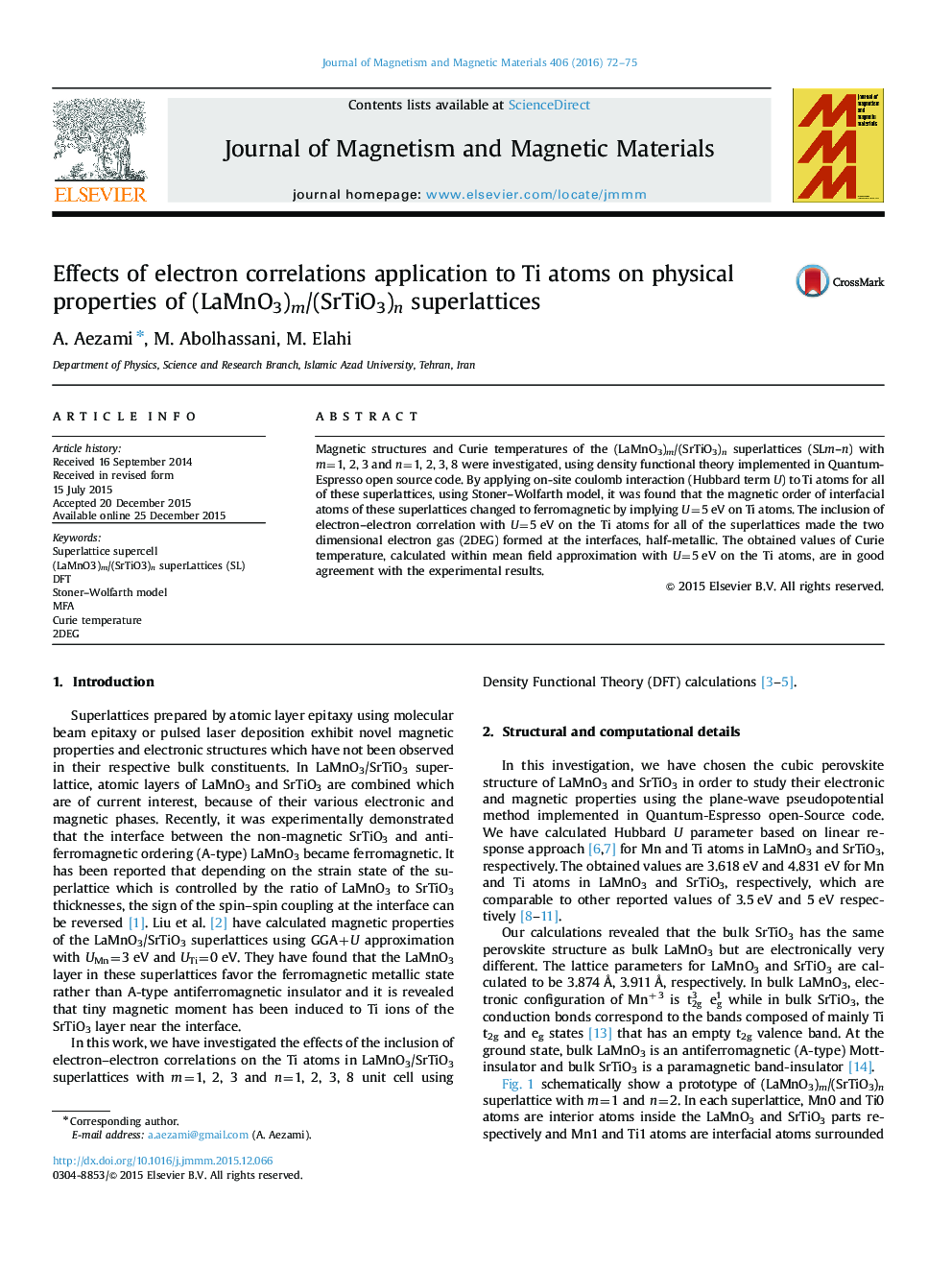 Effects of electron correlations application to Ti atoms on physical properties of (LaMnO3)m/(SrTiO3)n superlattices