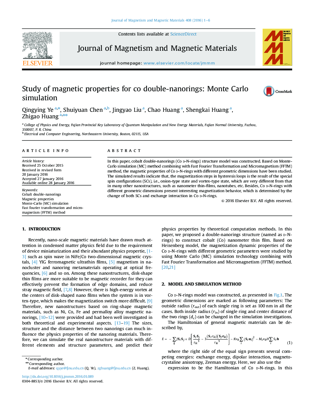 Study of magnetic properties for co double-nanorings: Monte Carlo simulation