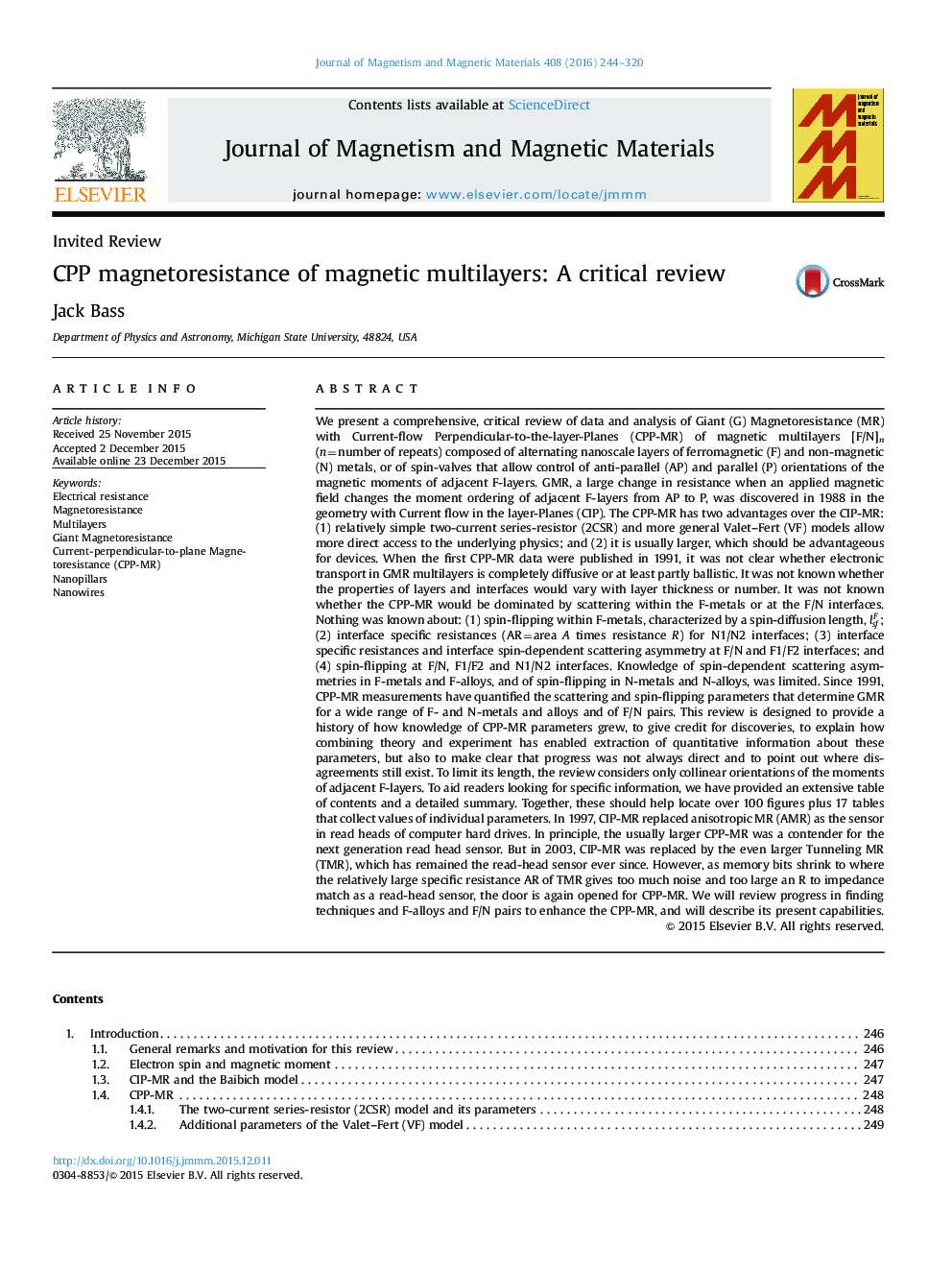 CPP magnetoresistance of magnetic multilayers: A critical review