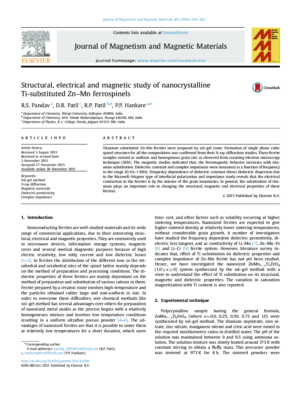 Structural, electrical and magnetic study of nanocrystalline Ti-substituted Zn-Mn ferrospinels