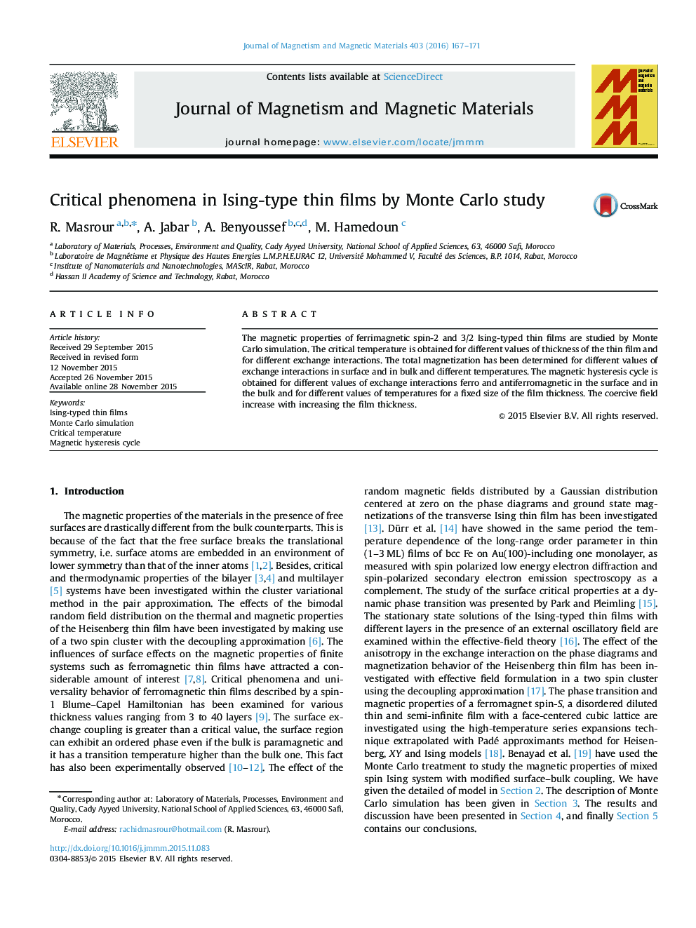 Critical phenomena in Ising-type thin films by Monte Carlo study