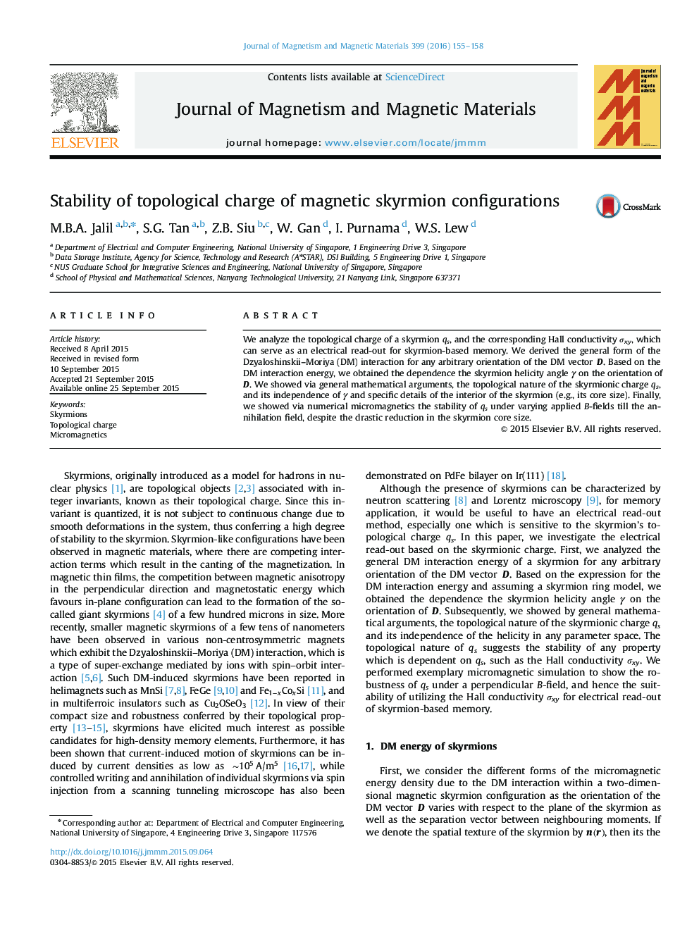 Stability of topological charge of magnetic skyrmion configurations