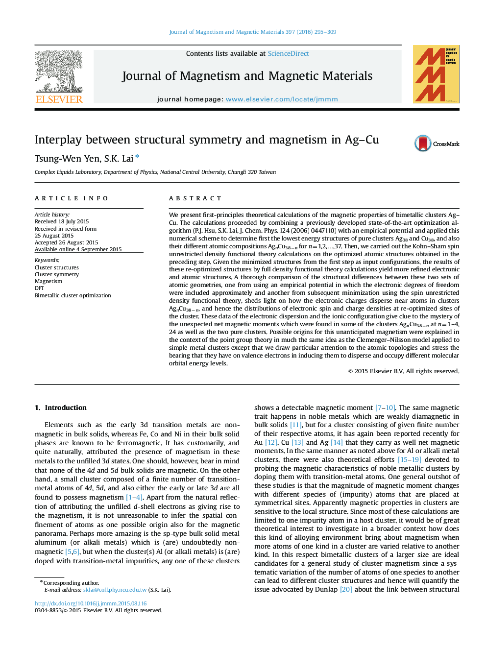 Interplay between structural symmetry and magnetism in Ag-Cu