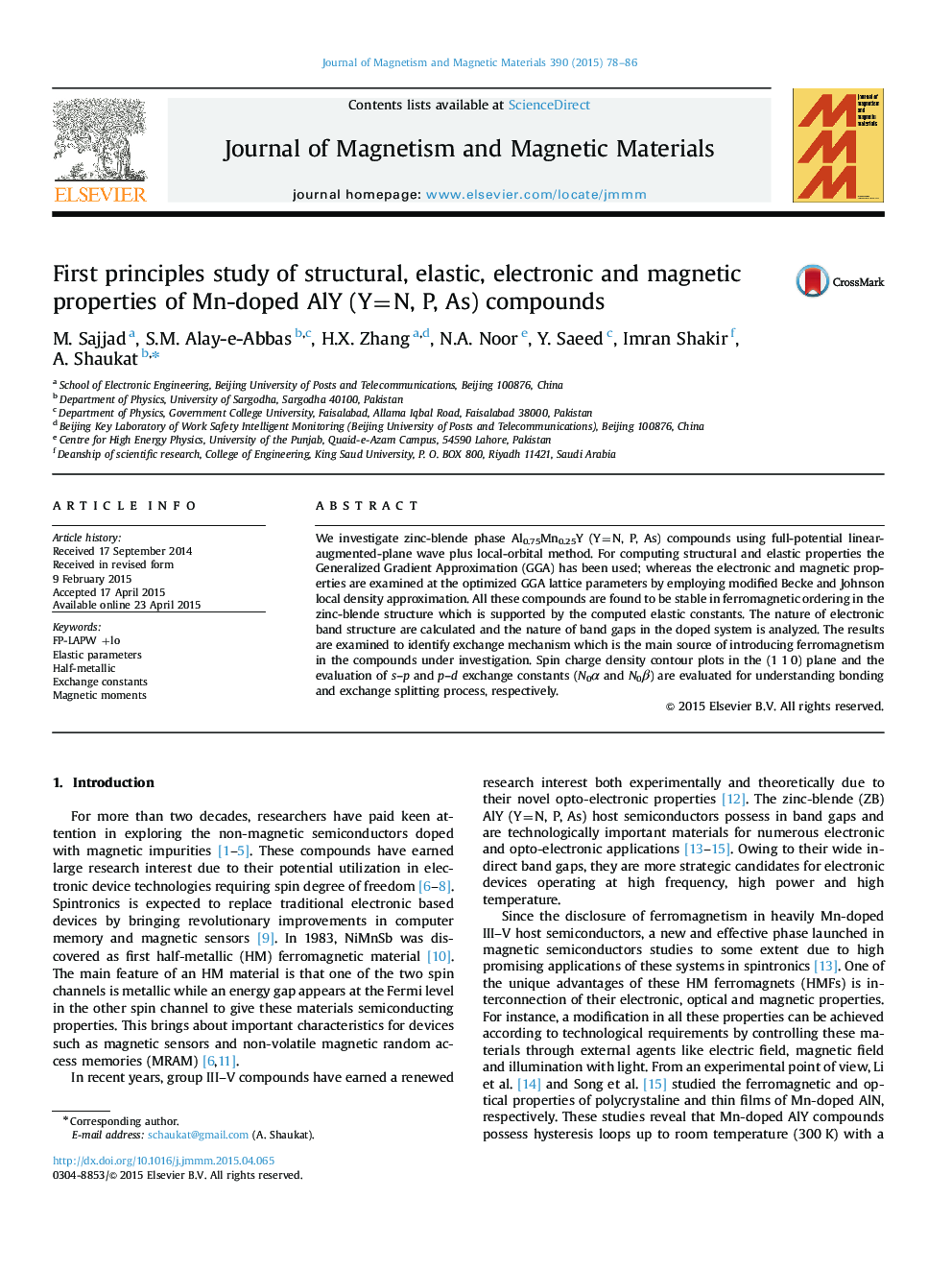 First principles study of structural, elastic, electronic and magnetic properties of Mn-doped AlY (Y=N, P, As) compounds