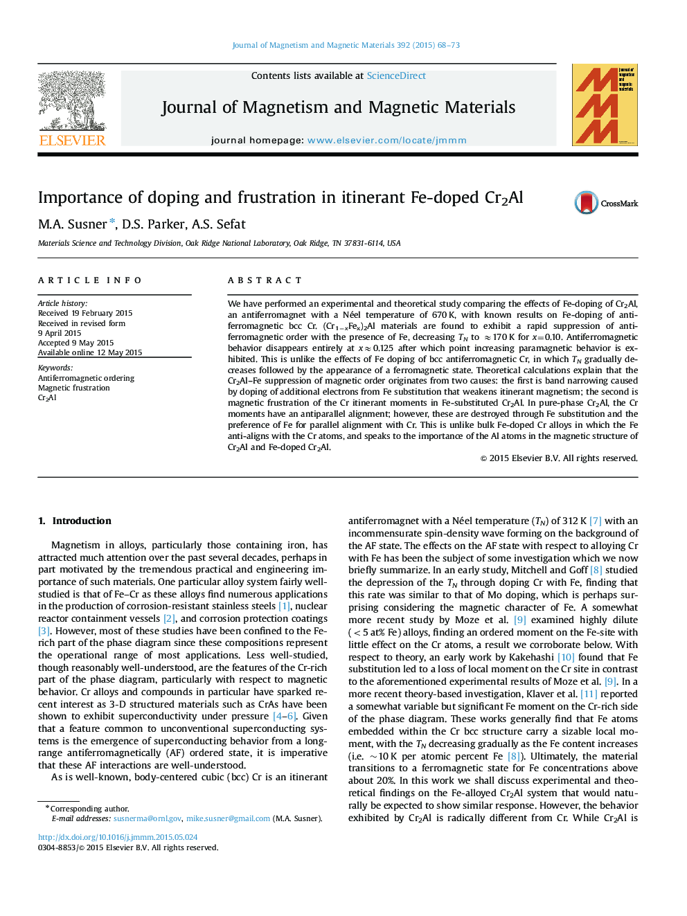 Importance of doping and frustration in itinerant Fe-doped Cr2Al