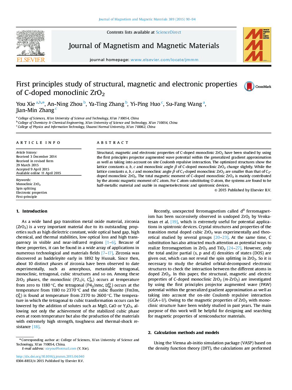 First principles study of structural, magnetic and electronic properties of C-doped monoclinic ZrO2