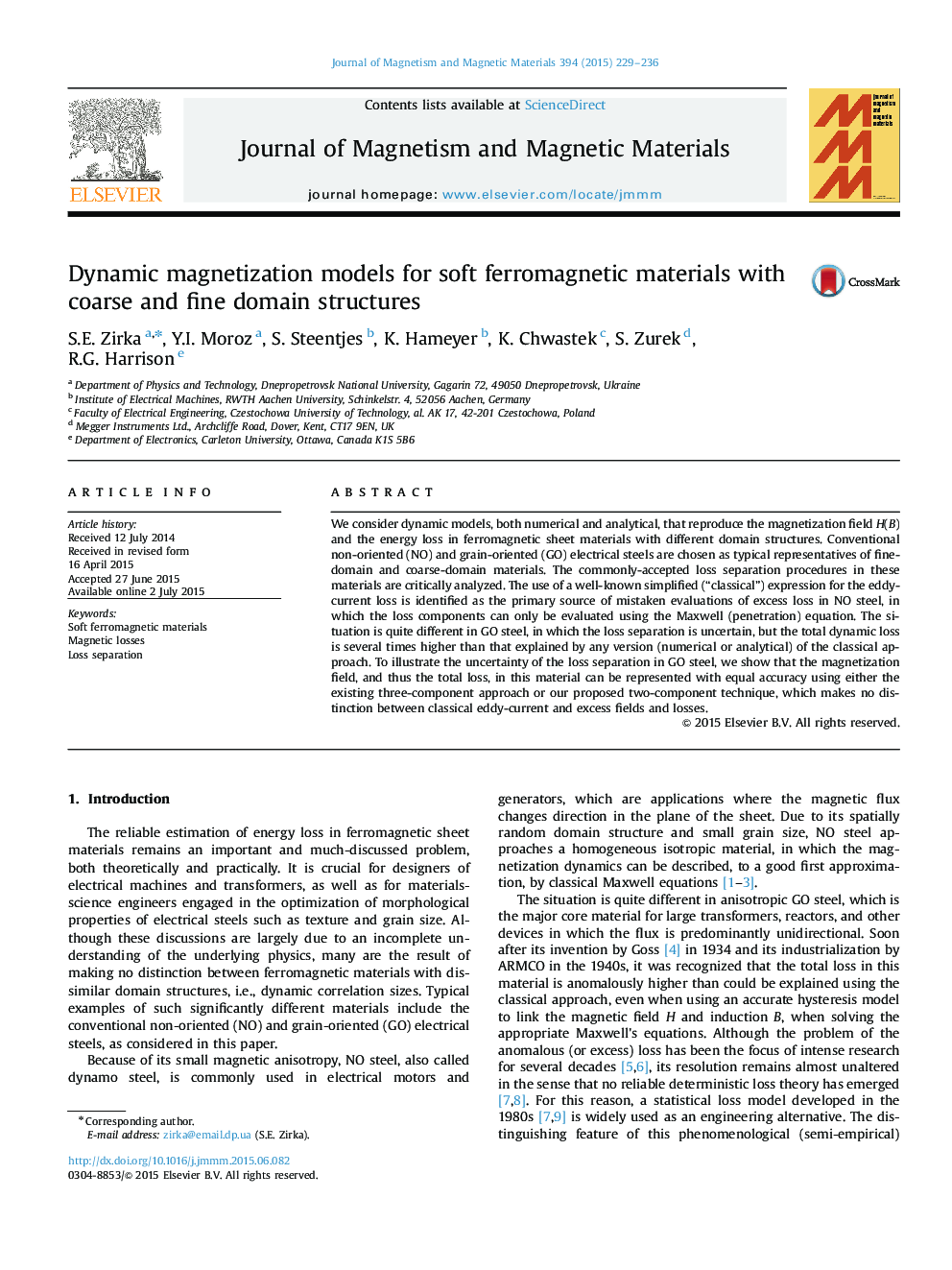 Dynamic magnetization models for soft ferromagnetic materials with coarse and fine domain structures