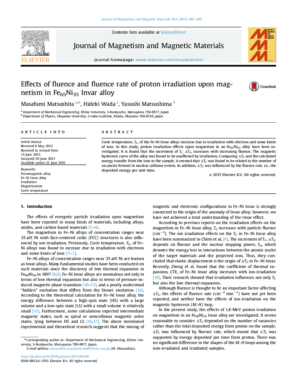 Effects of fluence and fluence rate of proton irradiation upon magnetism in Fe65Ni35 Invar alloy