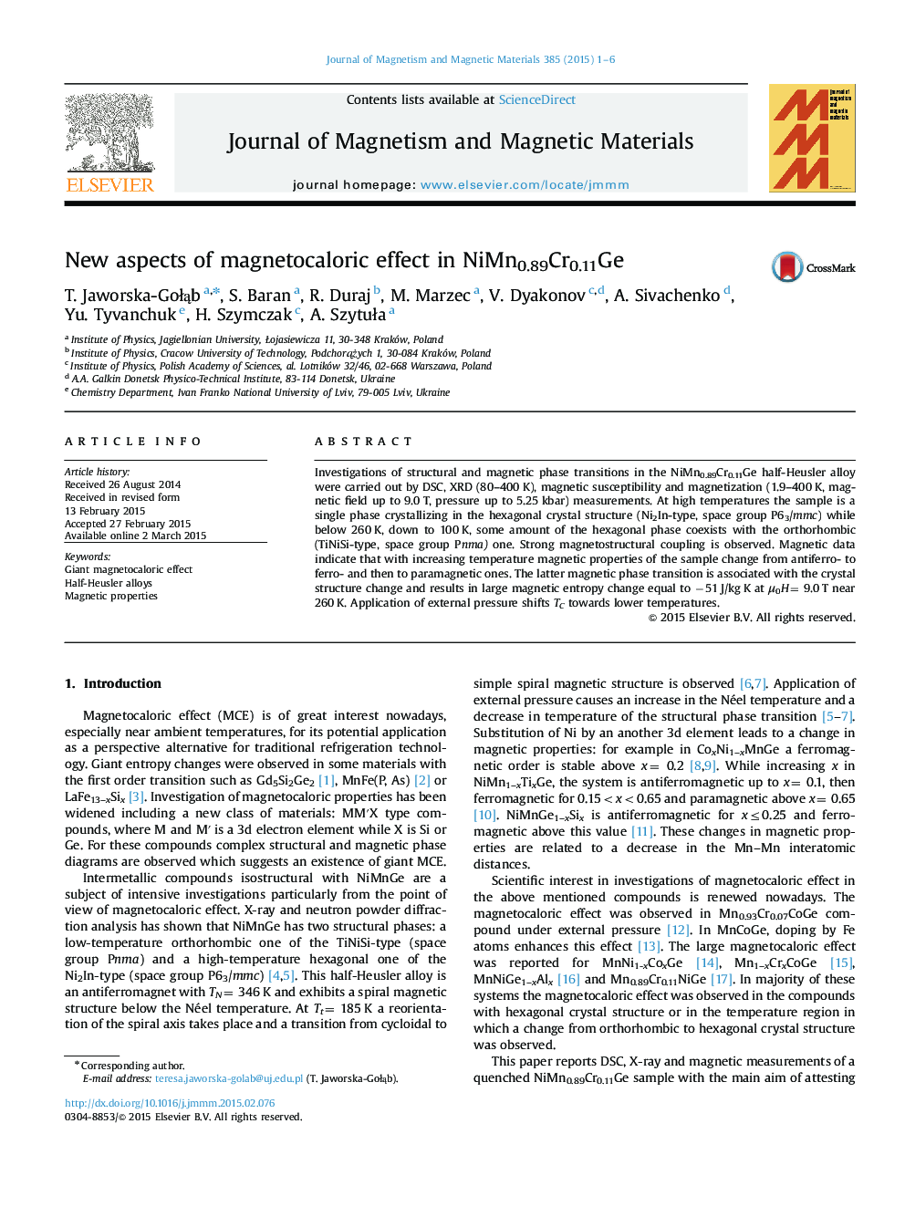 New aspects of magnetocaloric effect in NiMn0.89Cr0.11Ge