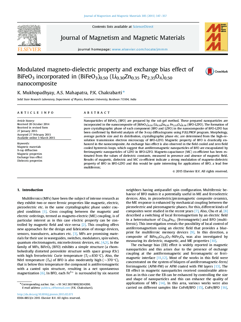 Modulated magneto-dielectric property and exchange bias effect of BiFeO3 incorporated in (BiFeO3)0.50 (Li0.30Zn0.35 Fe2.35O4)0.50 nanocomposite