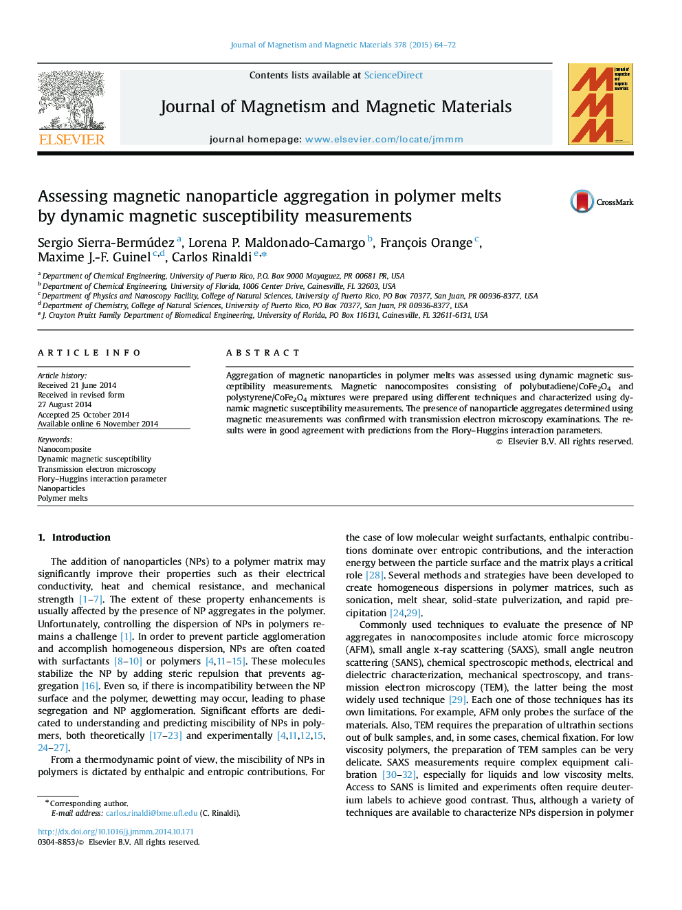 Assessing magnetic nanoparticle aggregation in polymer melts by dynamic magnetic susceptibility measurements