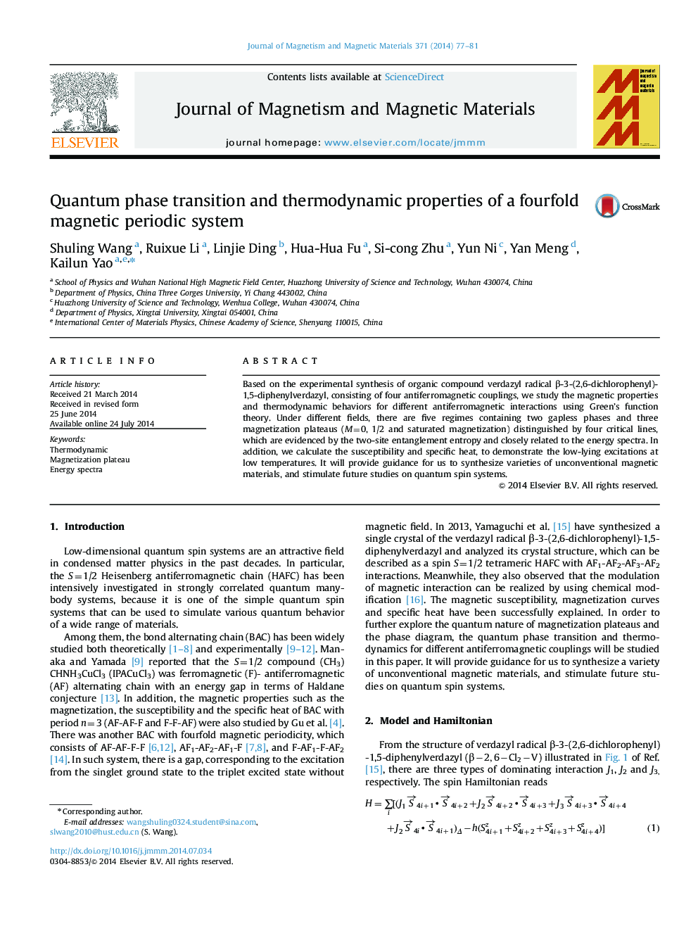 Quantum phase transition and thermodynamic properties of a fourfold magnetic periodic system