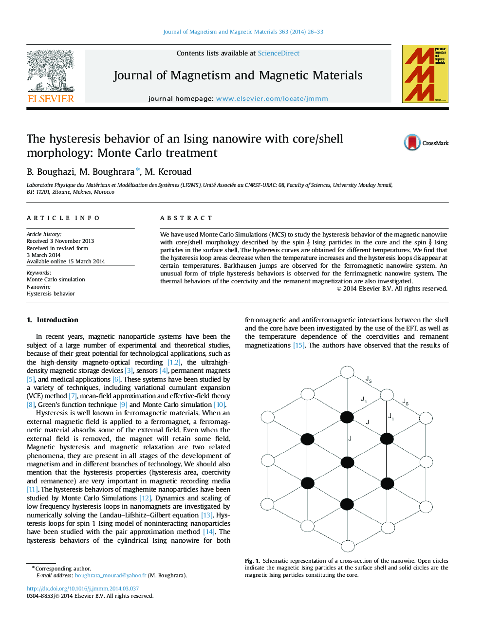 The hysteresis behavior of an Ising nanowire with core/shell morphology: Monte Carlo treatment