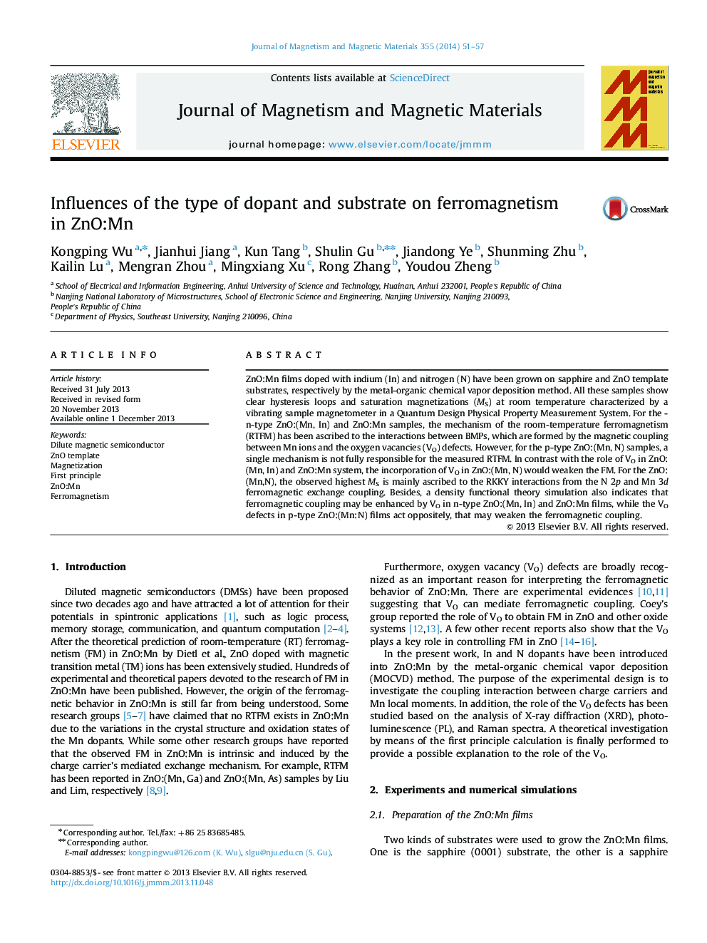 Influences of the type of dopant and substrate on ferromagnetism in ZnO:Mn