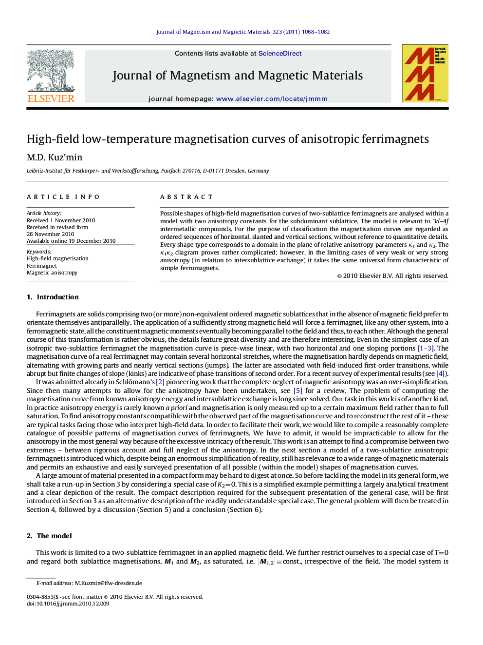 High-field low-temperature magnetisation curves of anisotropic ferrimagnets