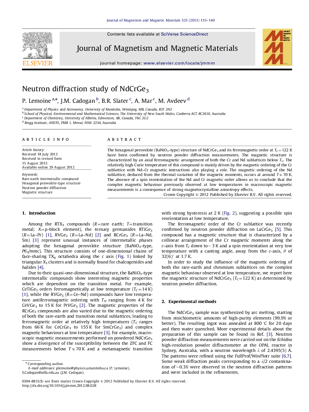 Neutron diffraction study of NdCrGe3