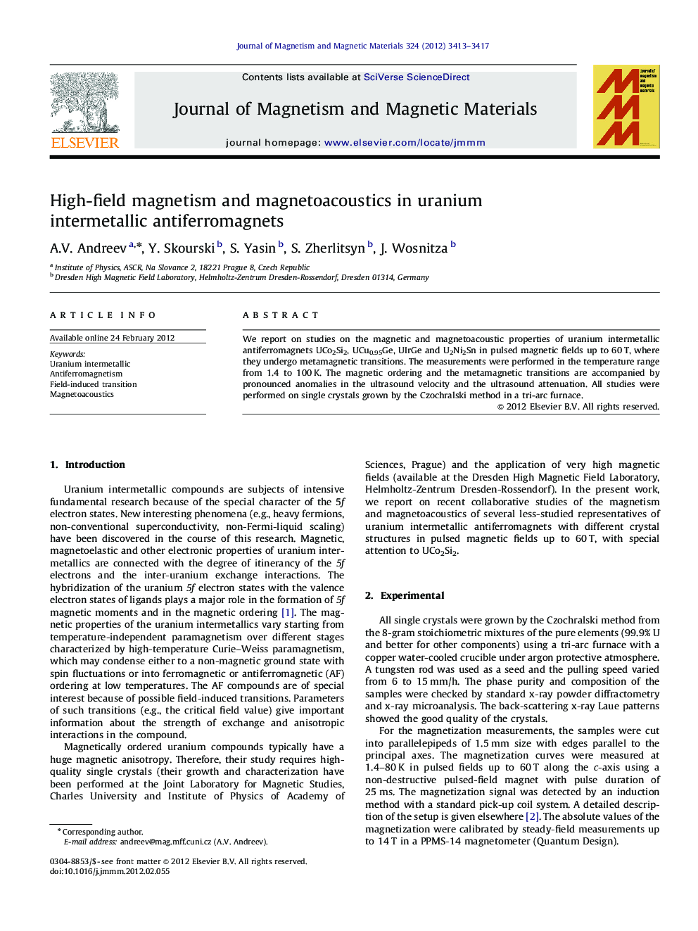 High-field magnetism and magnetoacoustics in uranium intermetallic antiferromagnets