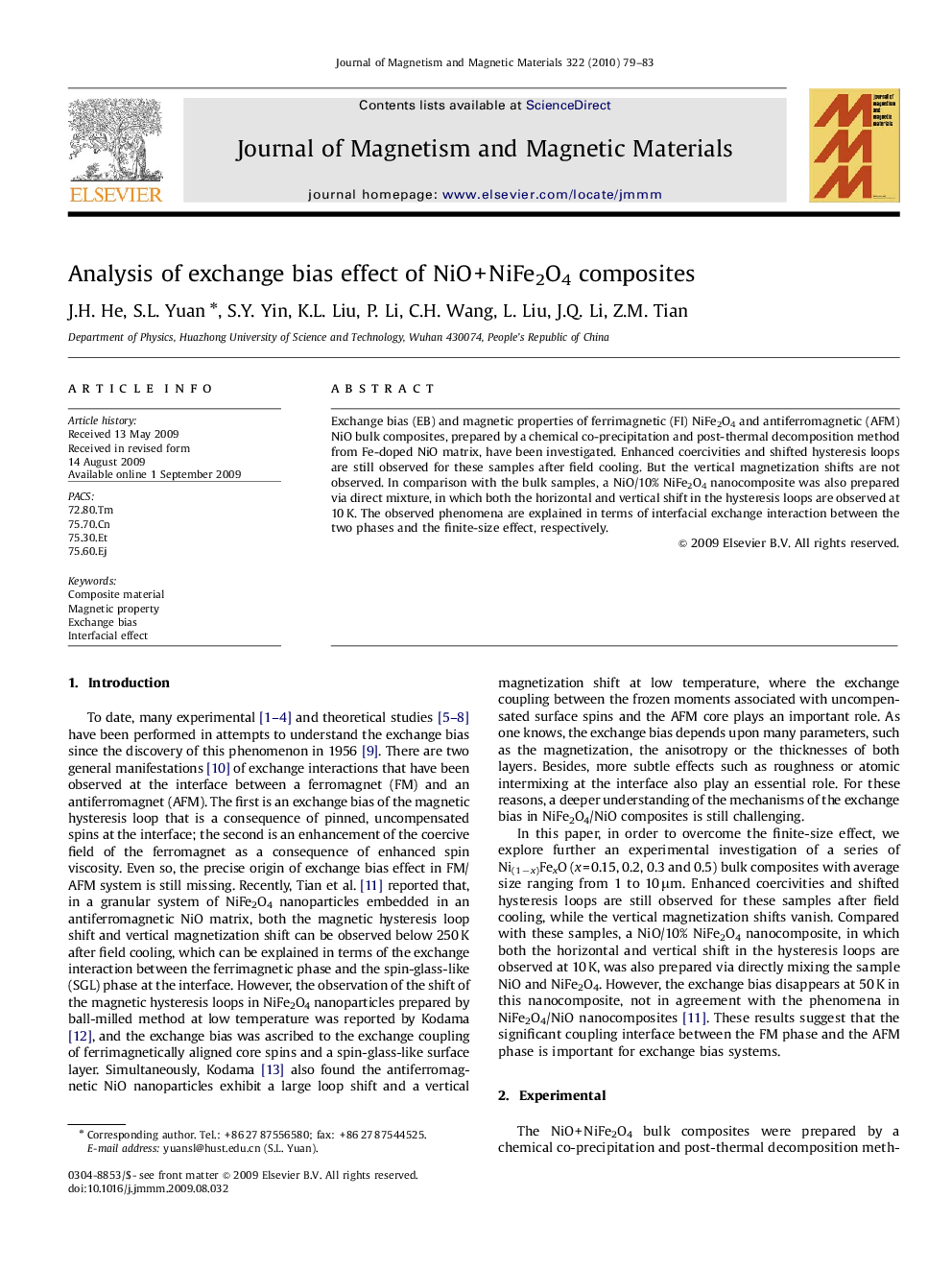 Analysis of exchange bias effect of NiO+NiFe2O4 composites