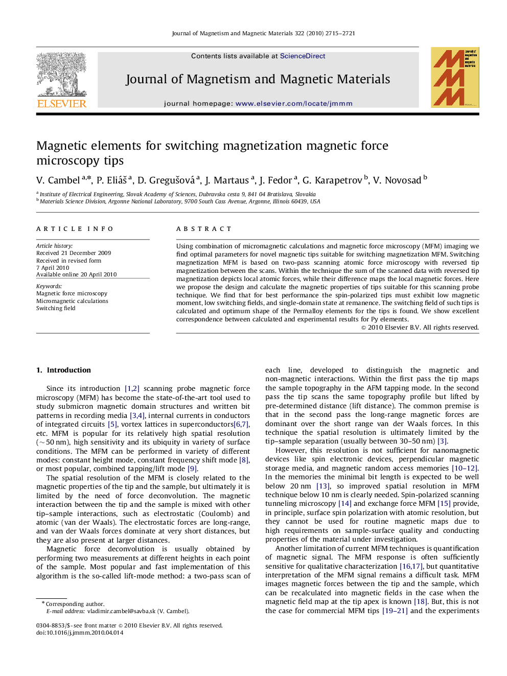 Magnetic elements for switching magnetization magnetic force microscopy tips