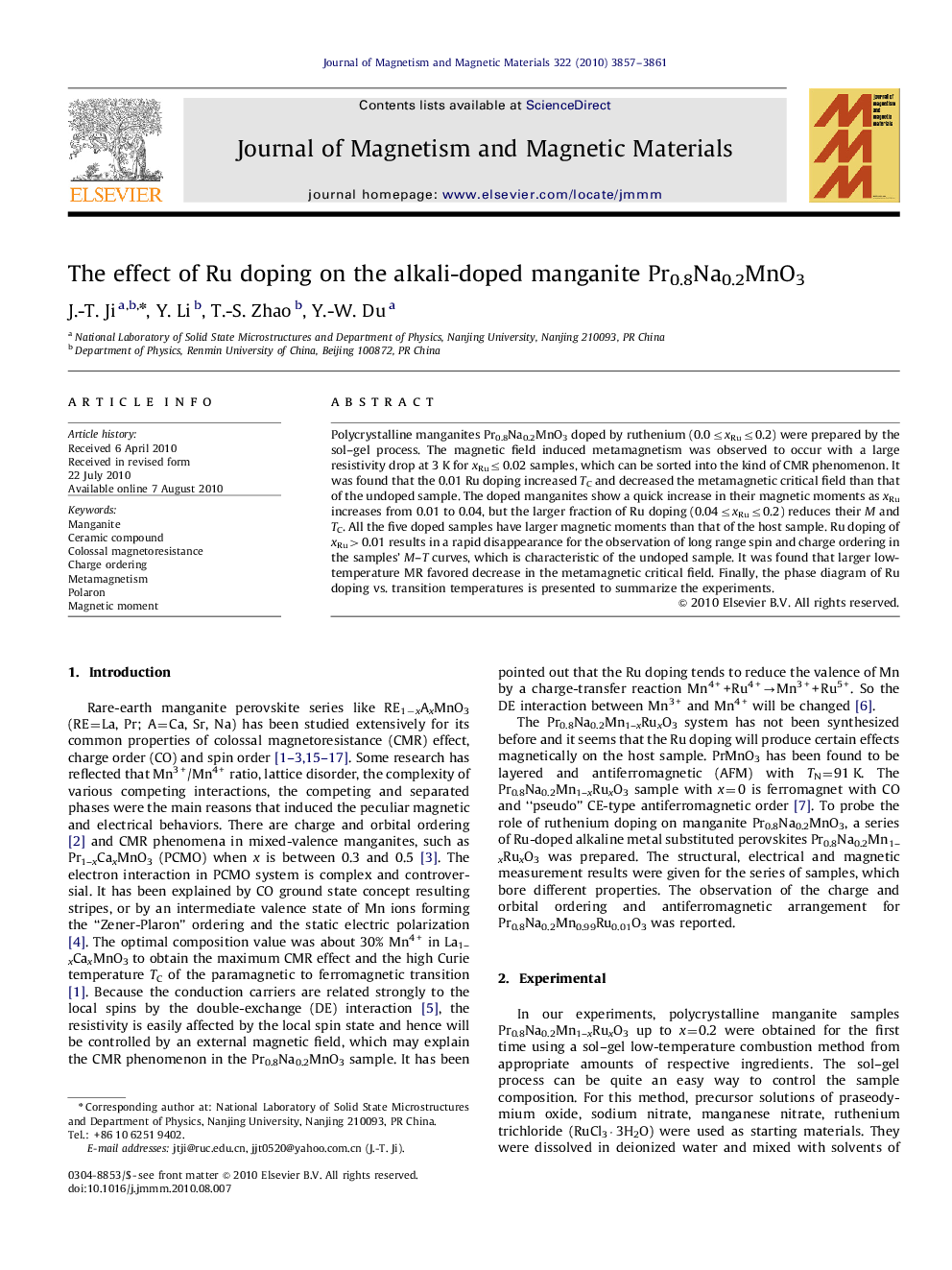 The effect of Ru doping on the alkali-doped manganite Pr0.8Na0.2MnO3