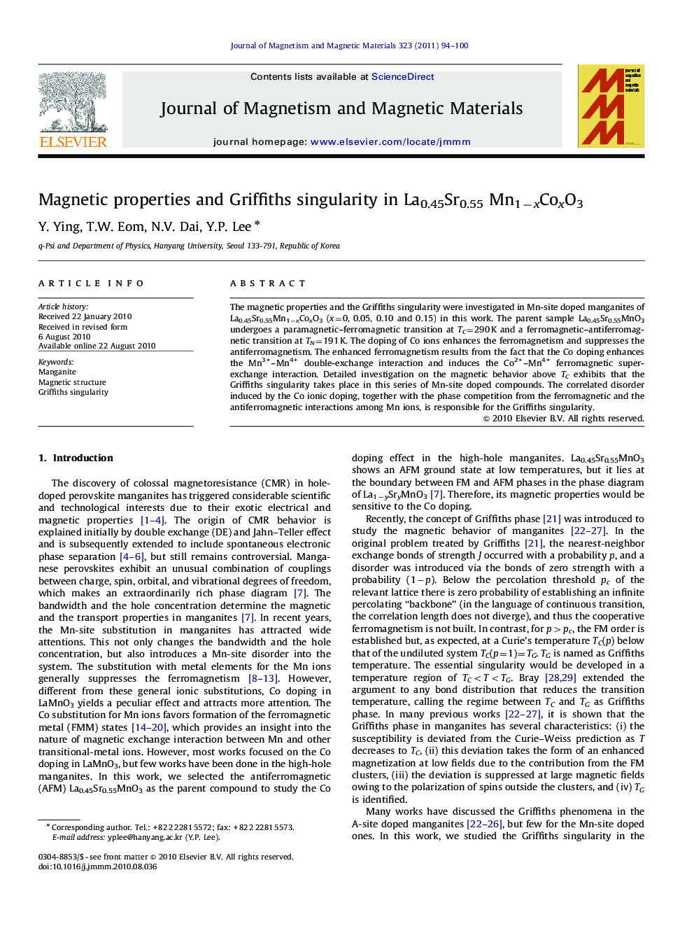 Magnetic properties and Griffiths singularity in La0.45Sr0.55 Mn1−xCoxO3