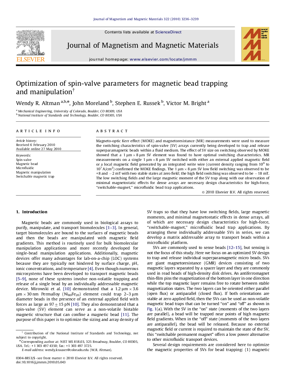 Optimization of spin-valve parameters for magnetic bead trapping and manipulation†