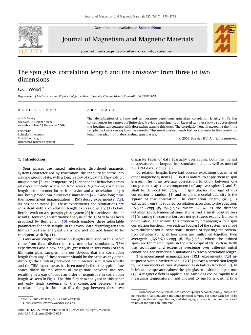 The spin glass correlation length and the crossover from three to two dimensions