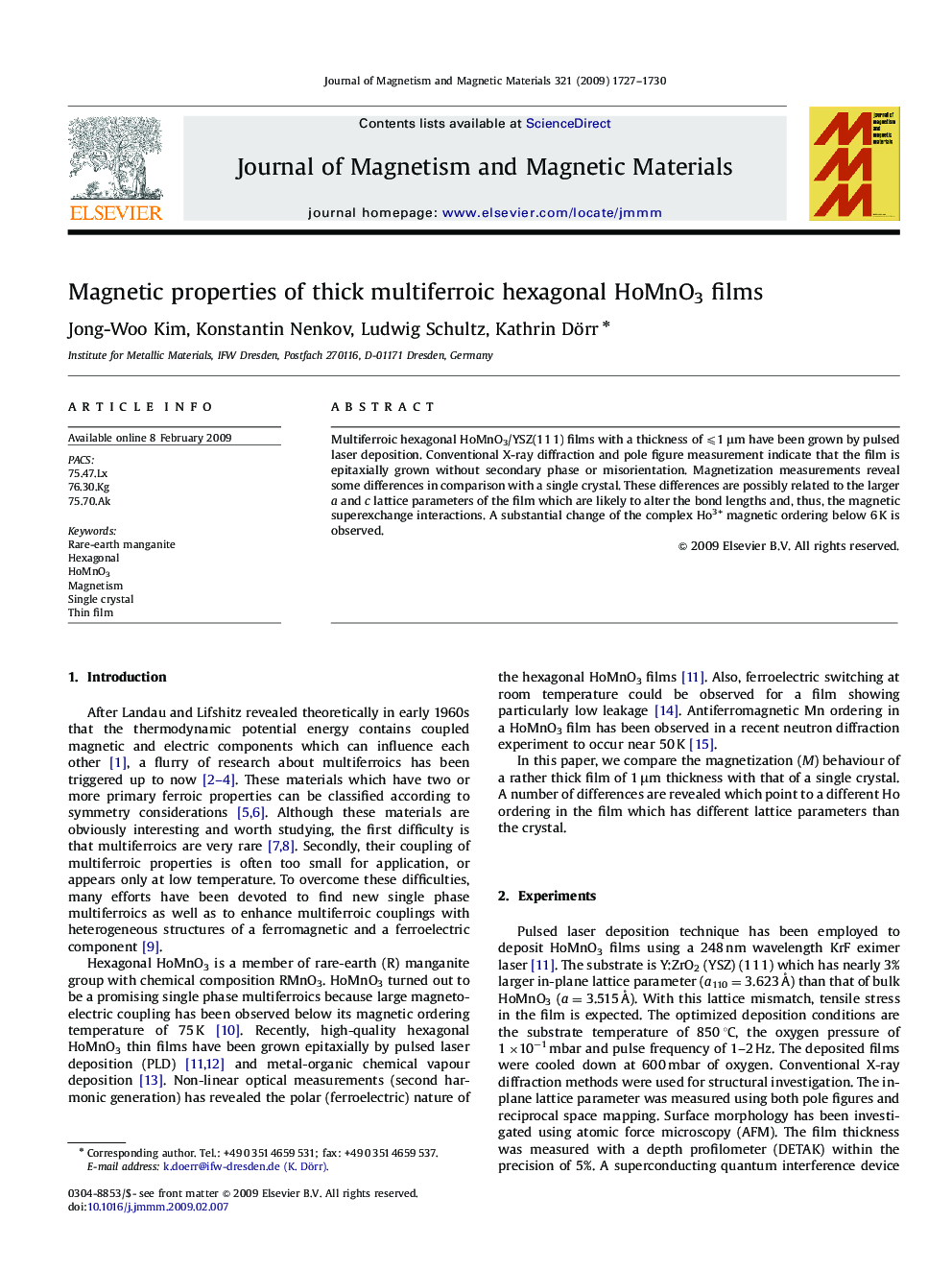 Magnetic properties of thick multiferroic hexagonal HoMnO3 films