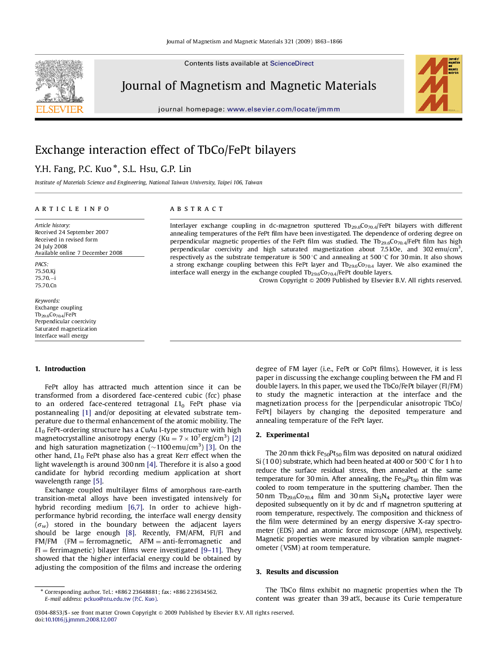 Exchange interaction effect of TbCo/FePt bilayers