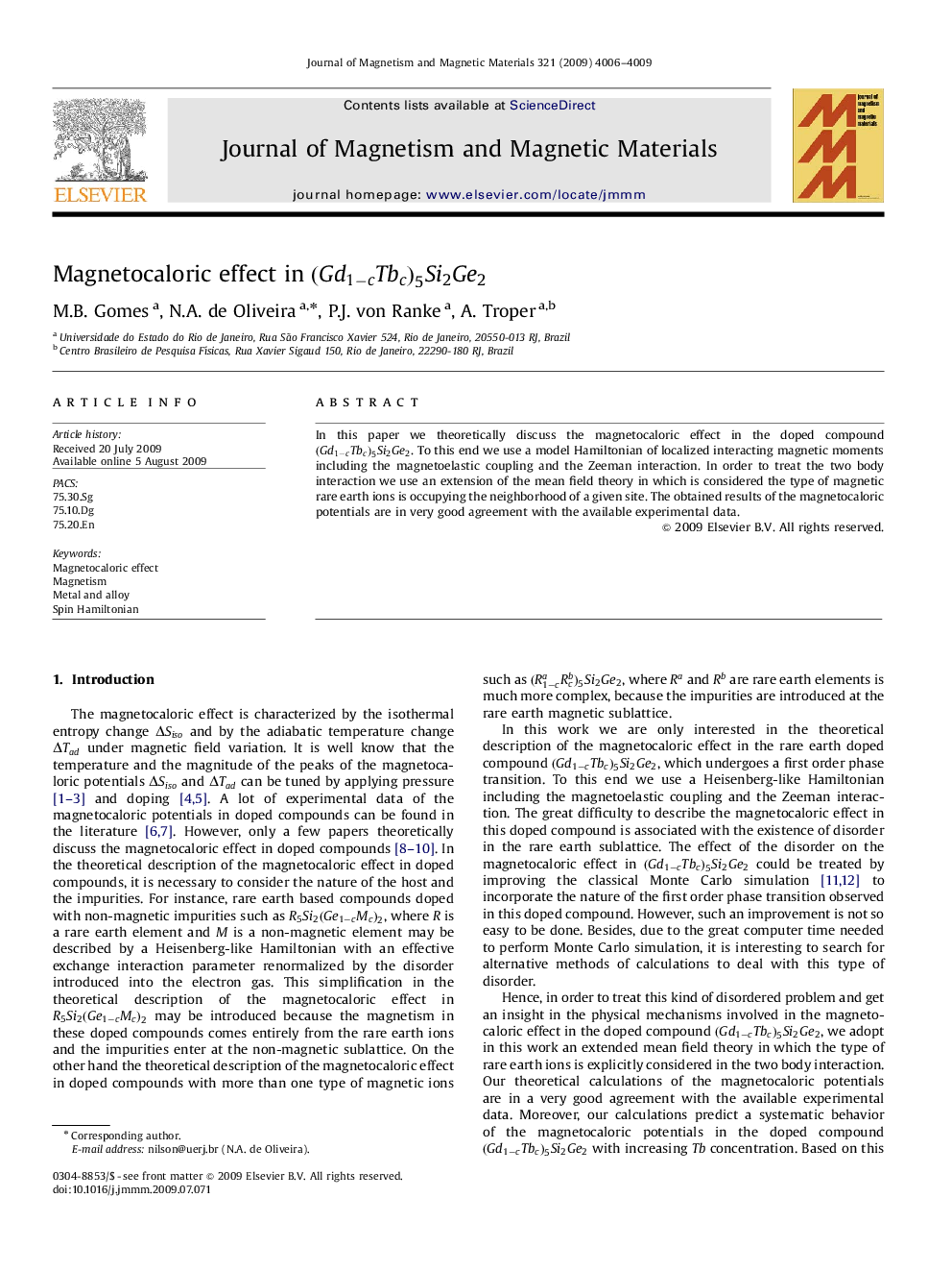 Magnetocaloric effect in (Gd1-cTbc)5Si2Ge2(Gd1-cTbc)5Si2Ge2