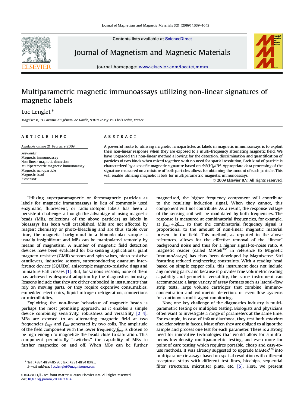 Multiparametric magnetic immunoassays utilizing non-linear signatures of magnetic labels