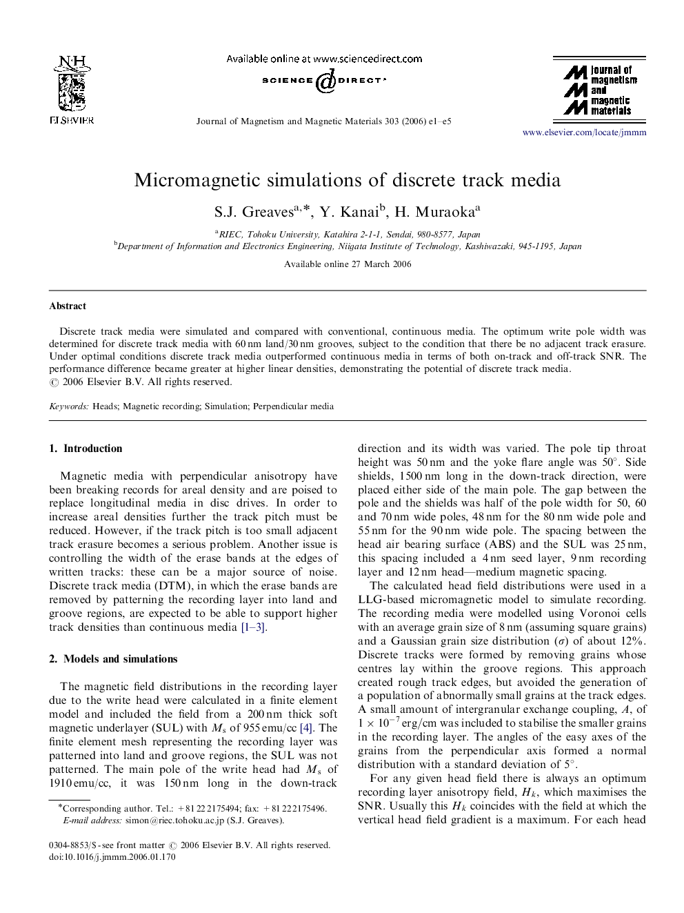 Micromagnetic simulations of discrete track media