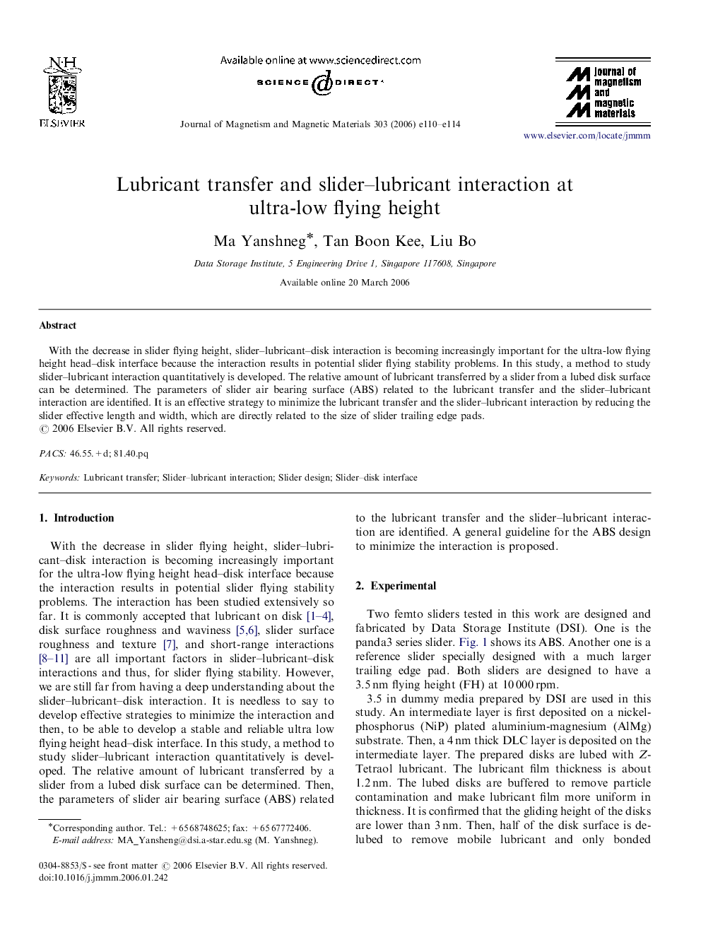 Lubricant transfer and slider-lubricant interaction at ultra-low flying height