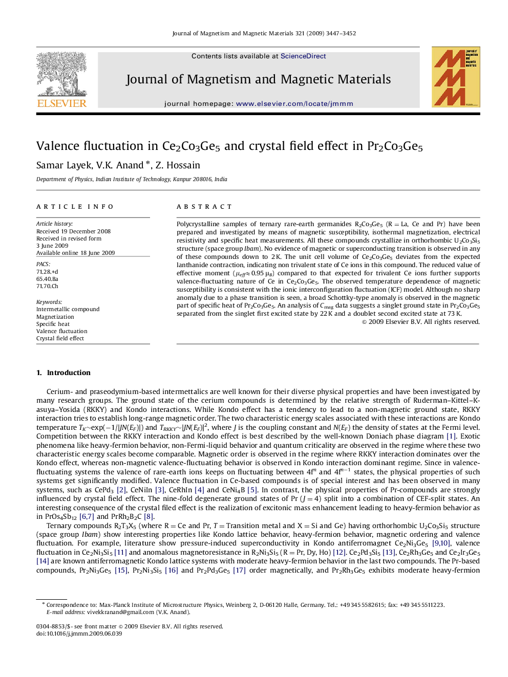 Valence fluctuation in Ce2Co3Ge5 and crystal field effect in Pr2Co3Ge5