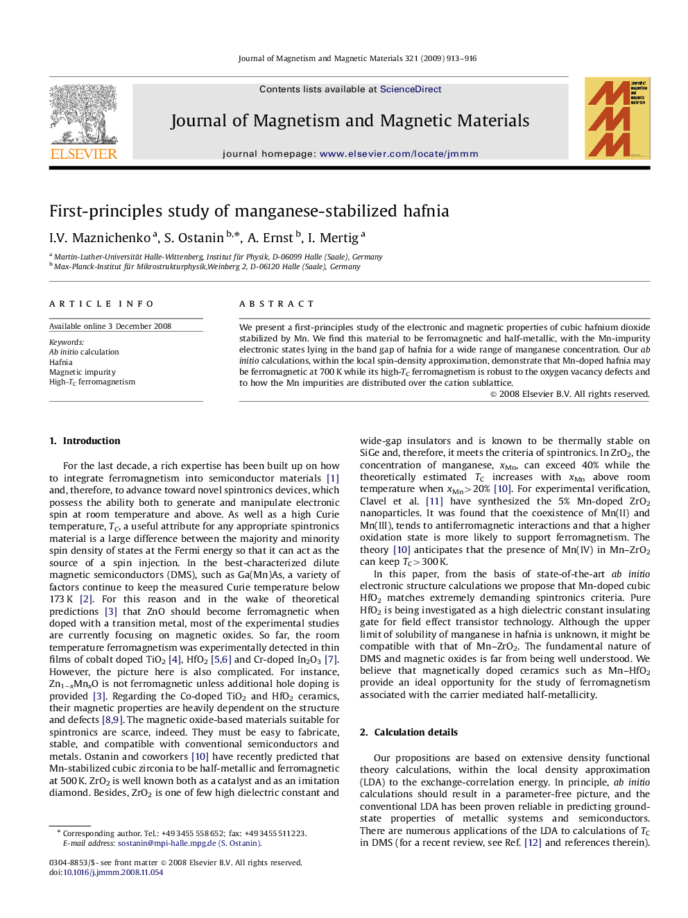 First-principles study of manganese-stabilized hafnia