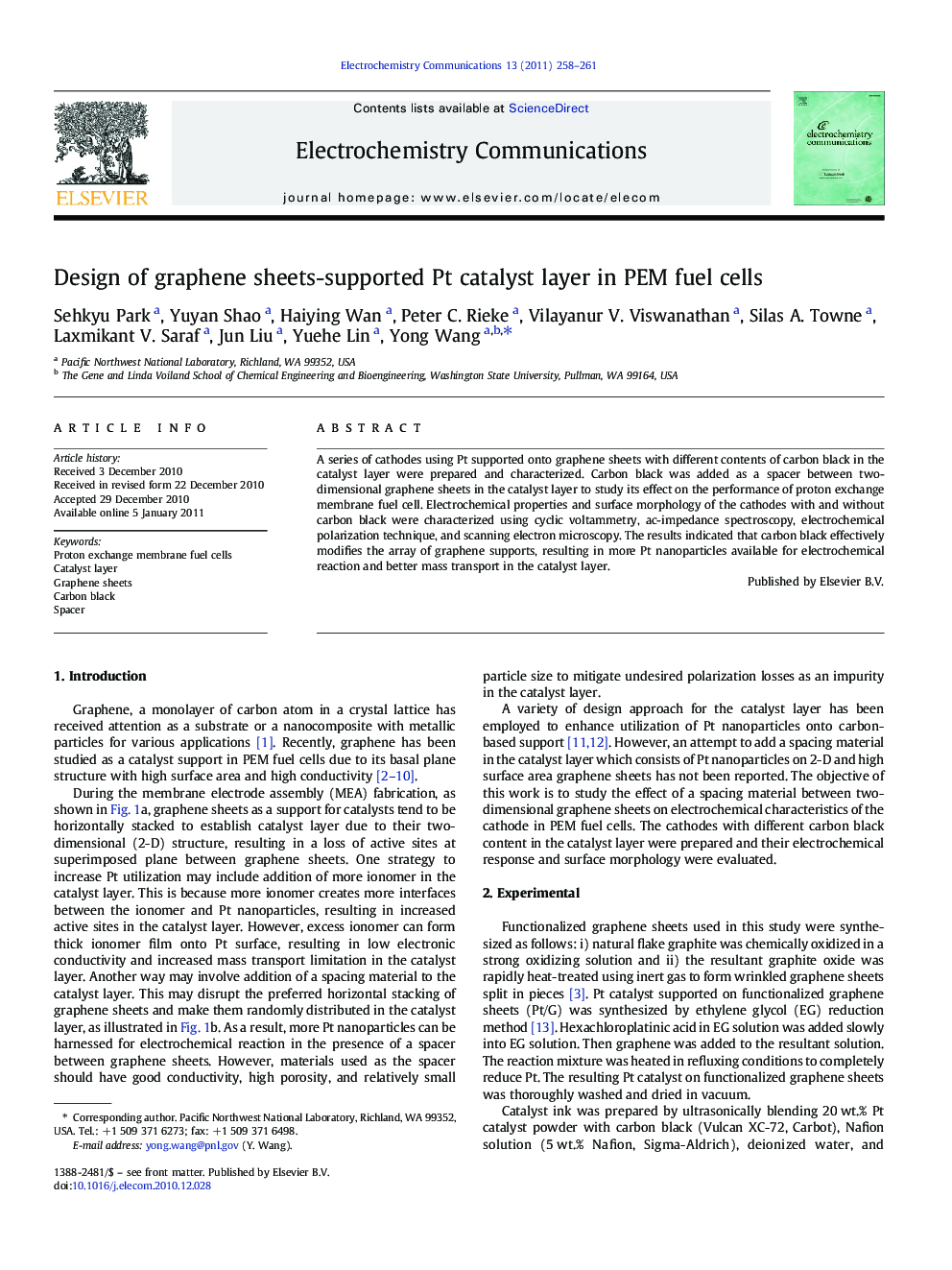 Design of graphene sheets-supported Pt catalyst layer in PEM fuel cells