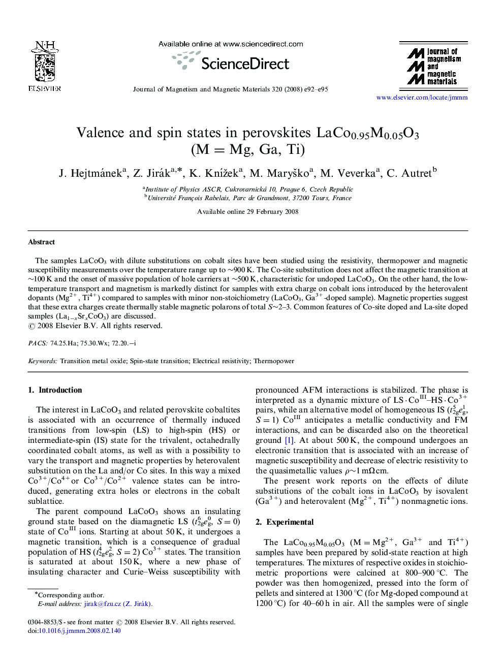 Valence and spin states in perovskites LaCo0.95M0.05O3 (M=Mg, Ga, Ti)