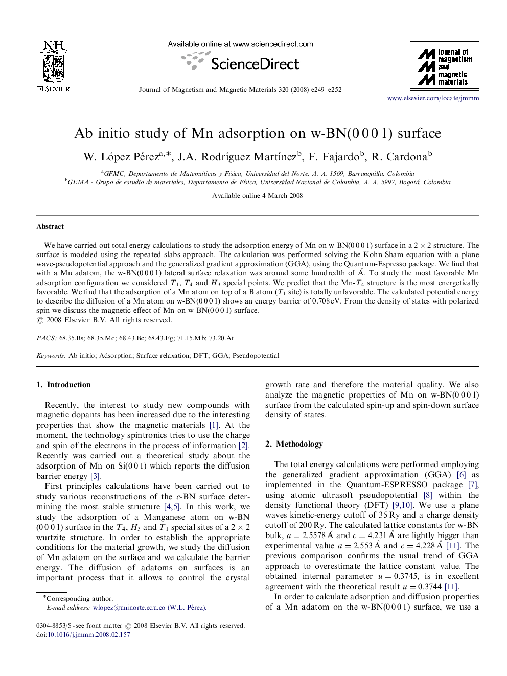 Ab initio study of Mn adsorption on w-BN(0 0 0 1) surface