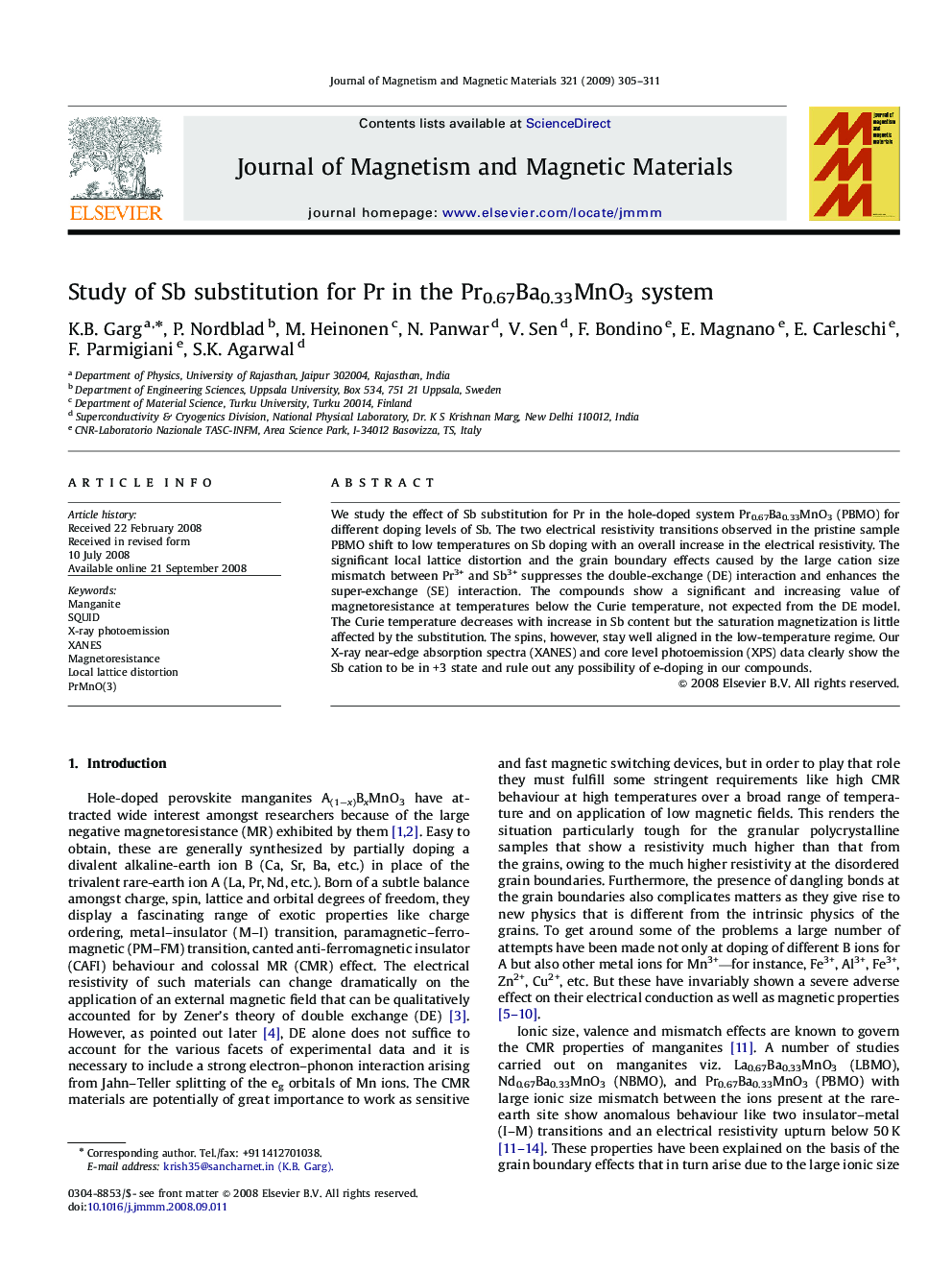 Study of Sb substitution for Pr in the Pr0.67Ba0.33MnO3 system