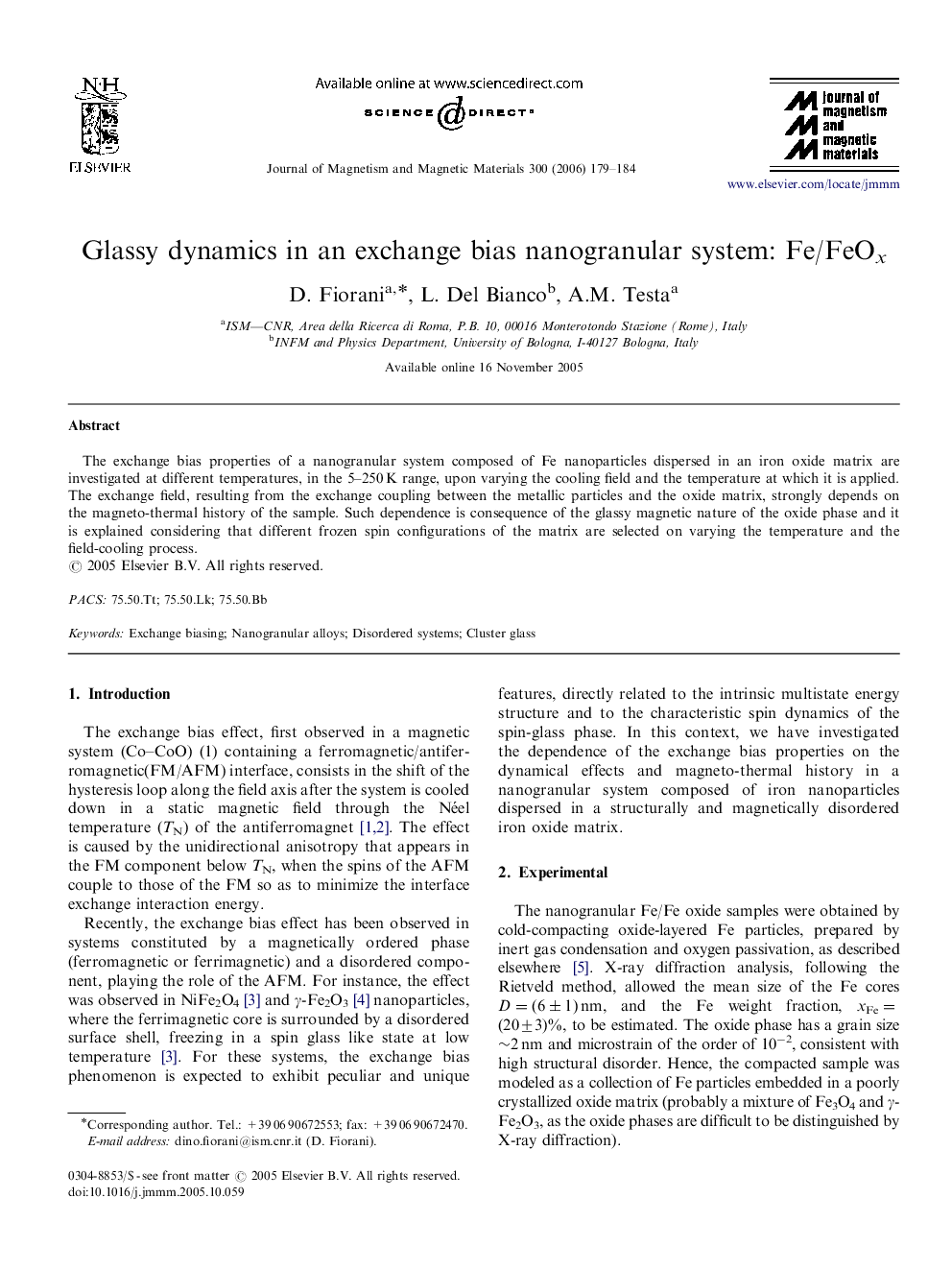 Glassy dynamics in an exchange bias nanogranular system: Fe/FeOx